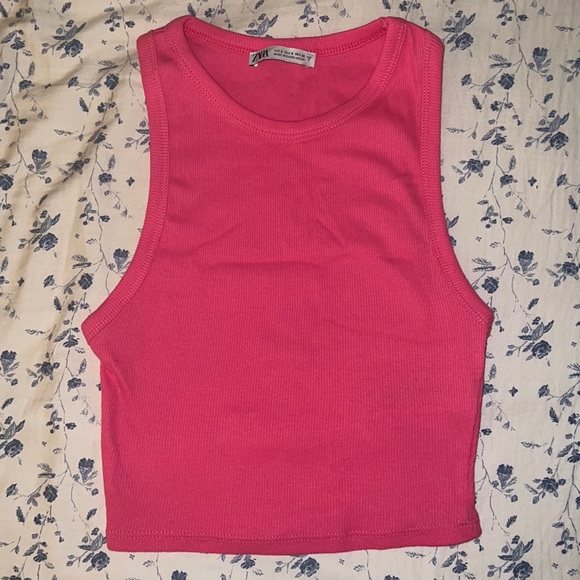 Zara Tops Zara Hot Pink Halter Top Poshmark